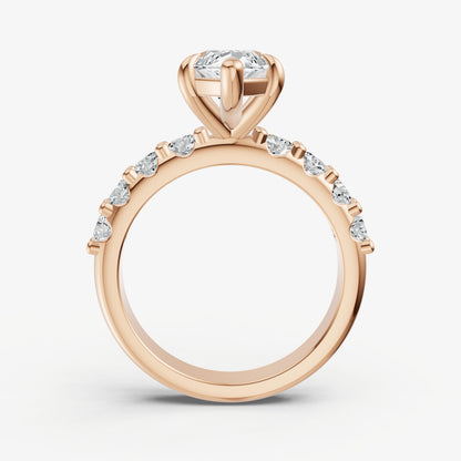 Marquise Solitaire Engagement Ring with Statement Diamond Band