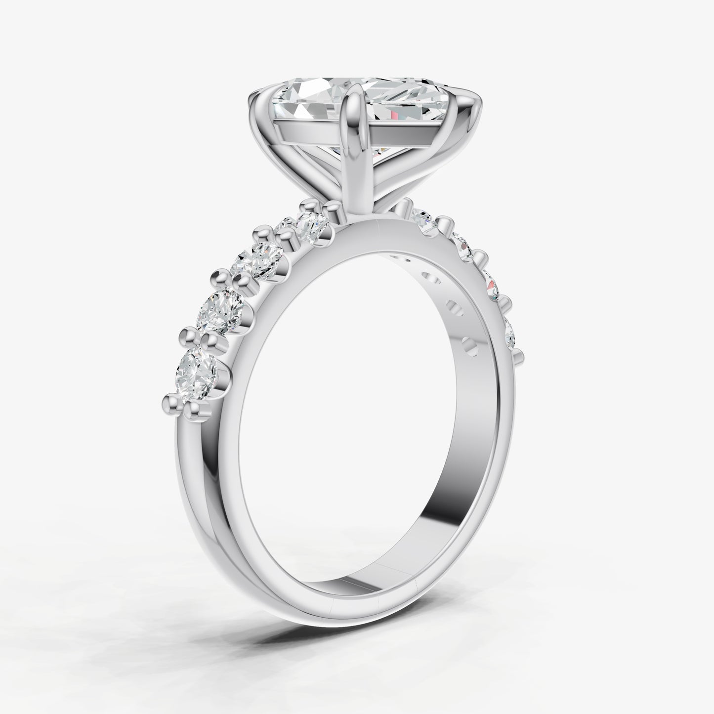 Marquise Solitaire Engagement Ring with Statement Diamond Band