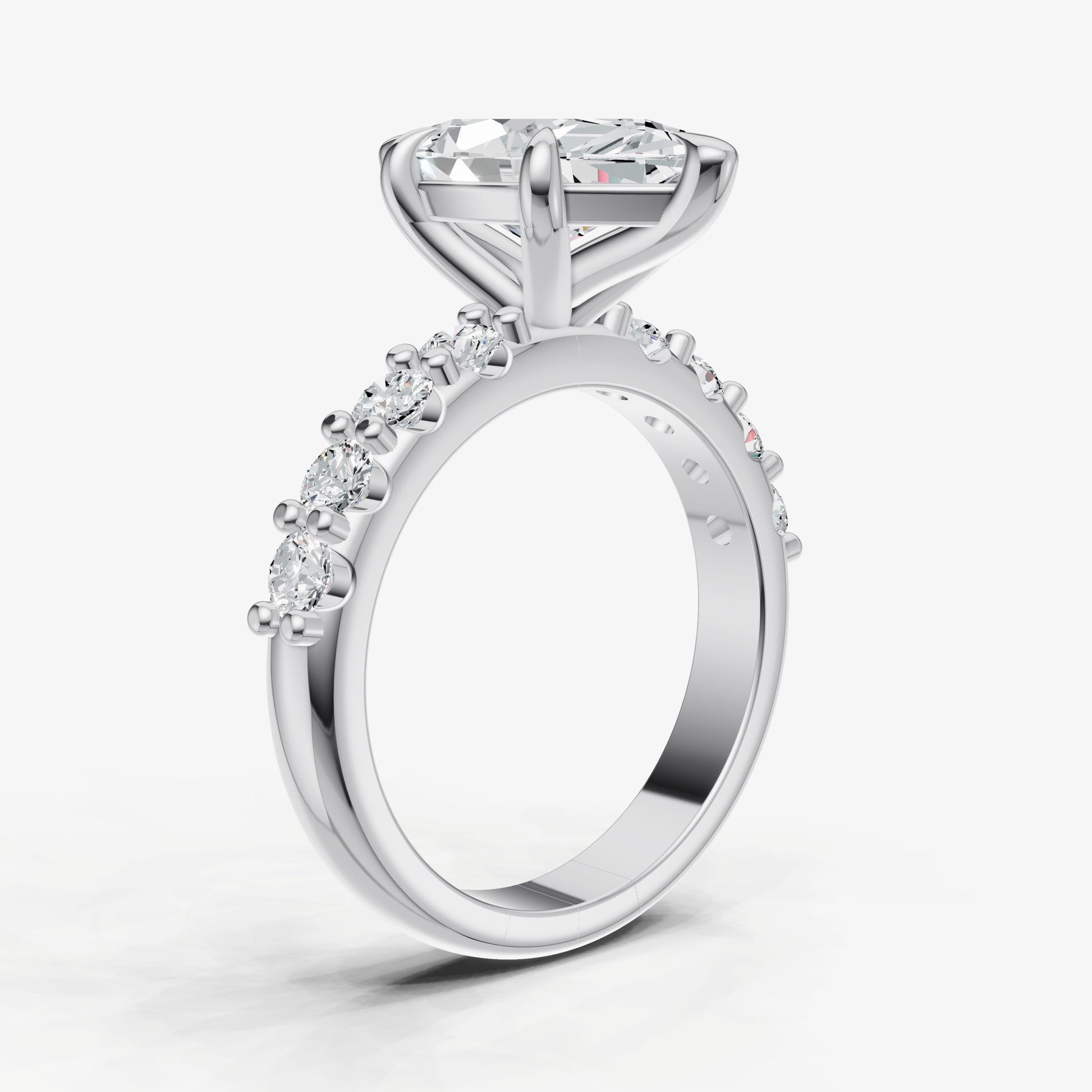 Marquise Solitaire Engagement Ring with Statement Diamond Band