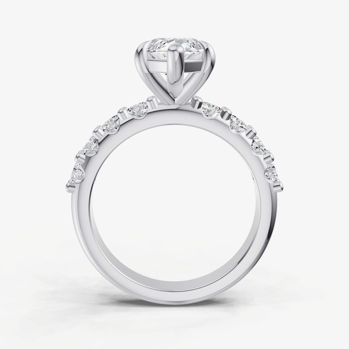 Marquise Solitaire Engagement Ring with Statement Diamond Band