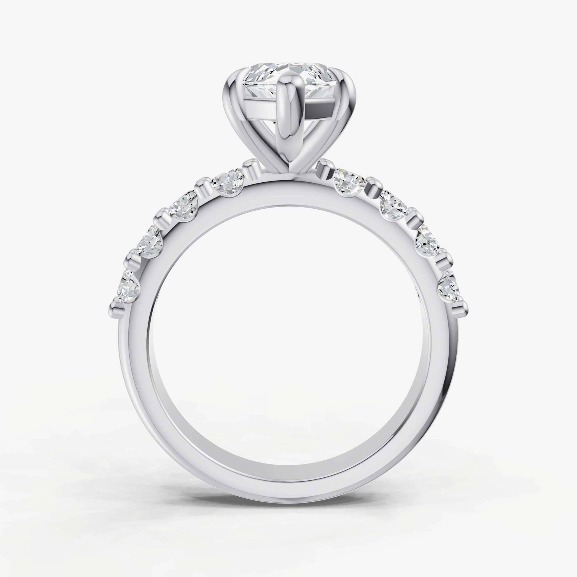 Marquise Solitaire Engagement Ring with Statement Diamond Band