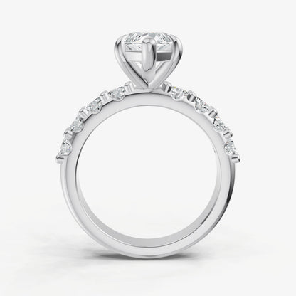 Marquise Solitaire Engagement Ring with Statement Diamond Band