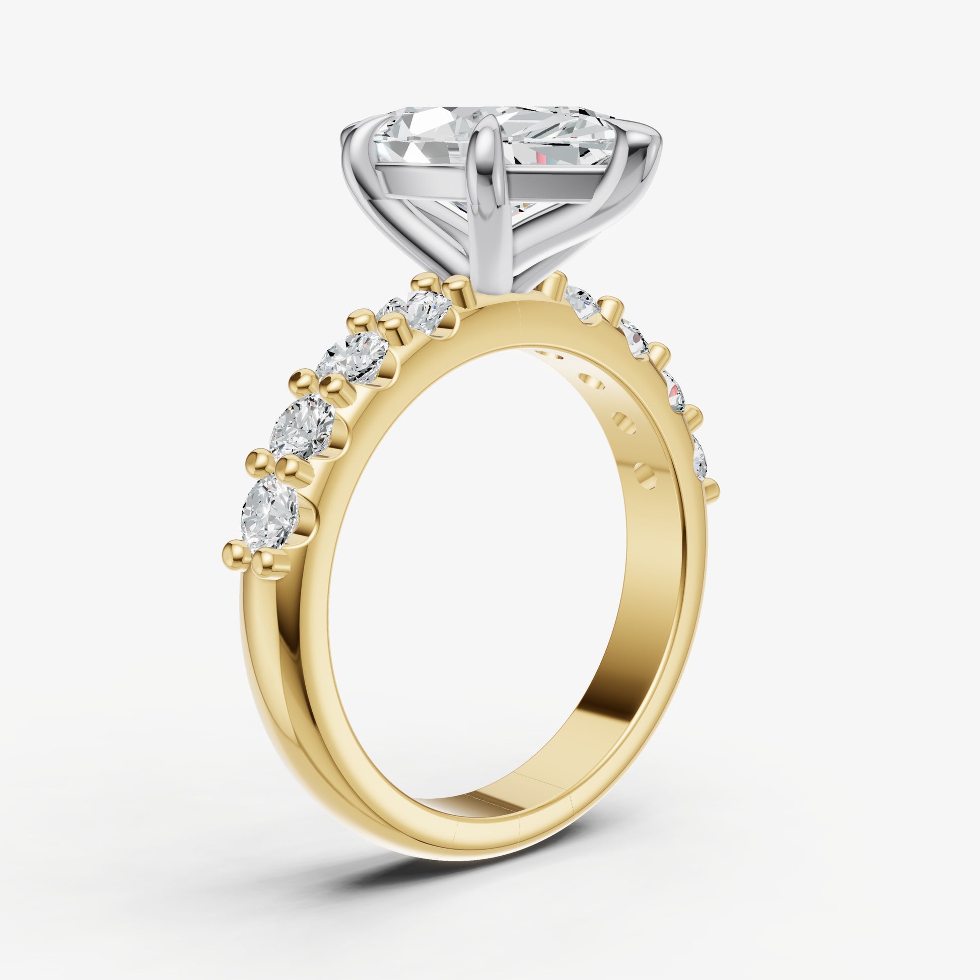 Marquise Solitaire Engagement Ring with Statement Diamond Band
