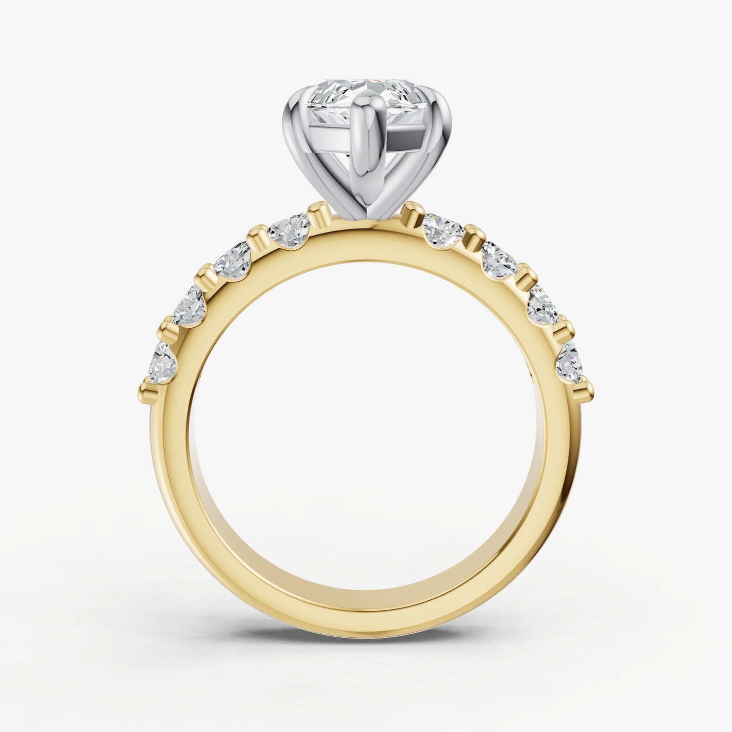 Marquise Solitaire Engagement Ring with Statement Diamond Band