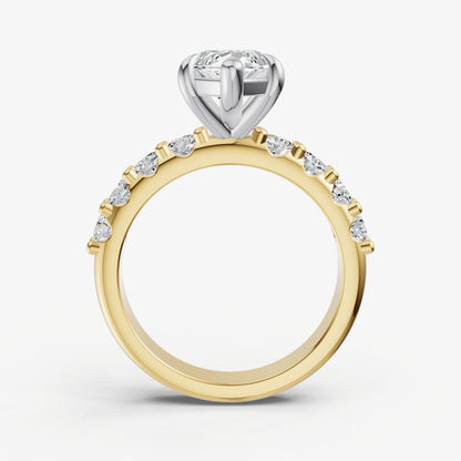 Marquise Solitaire Engagement Ring with Statement Diamond Band