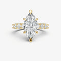 Marquise Solitaire Engagement Ring with Statement Diamond Band