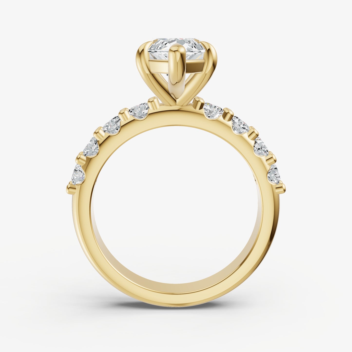 Marquise Solitaire Engagement Ring with Statement Diamond Band