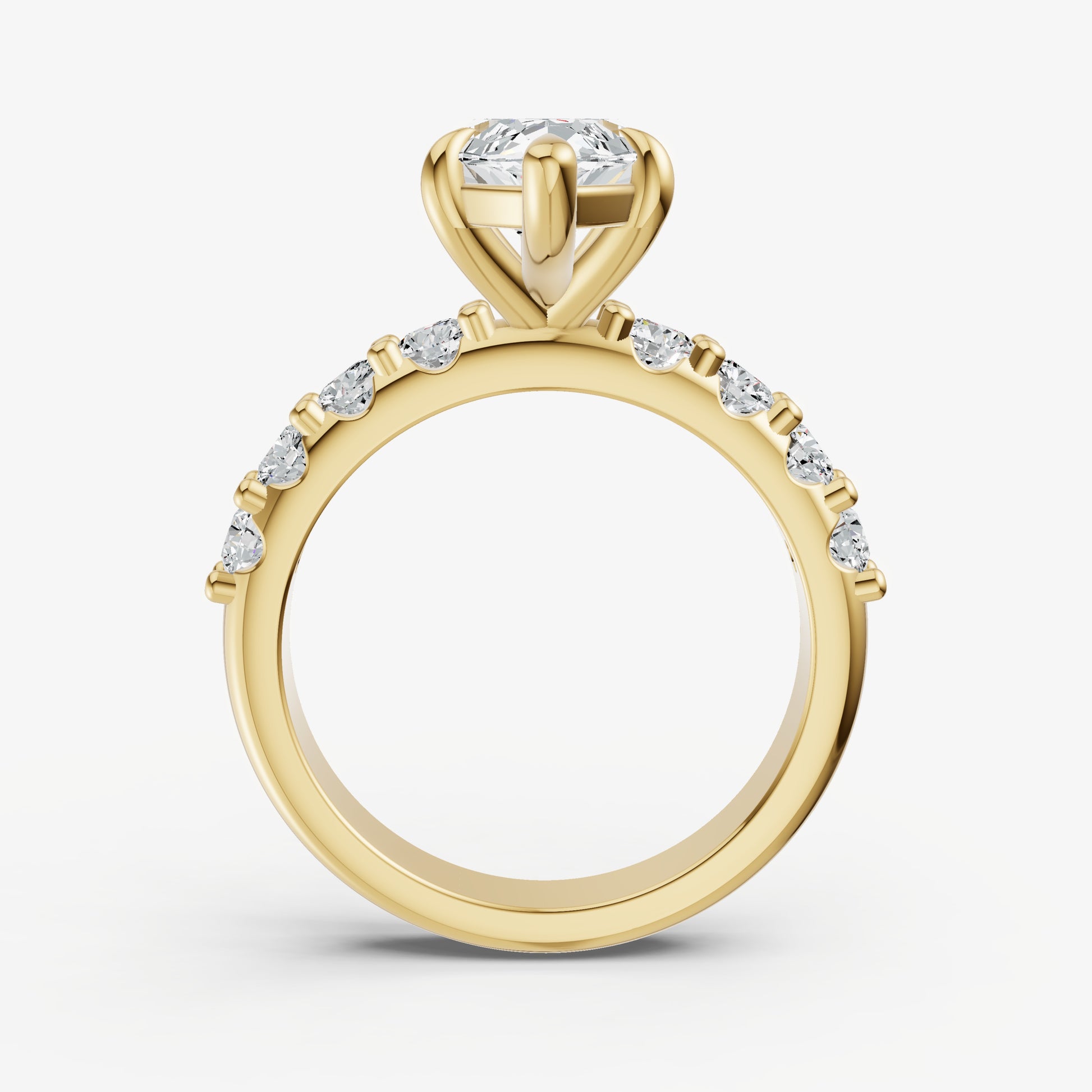 Marquise Solitaire Engagement Ring with Statement Diamond Band