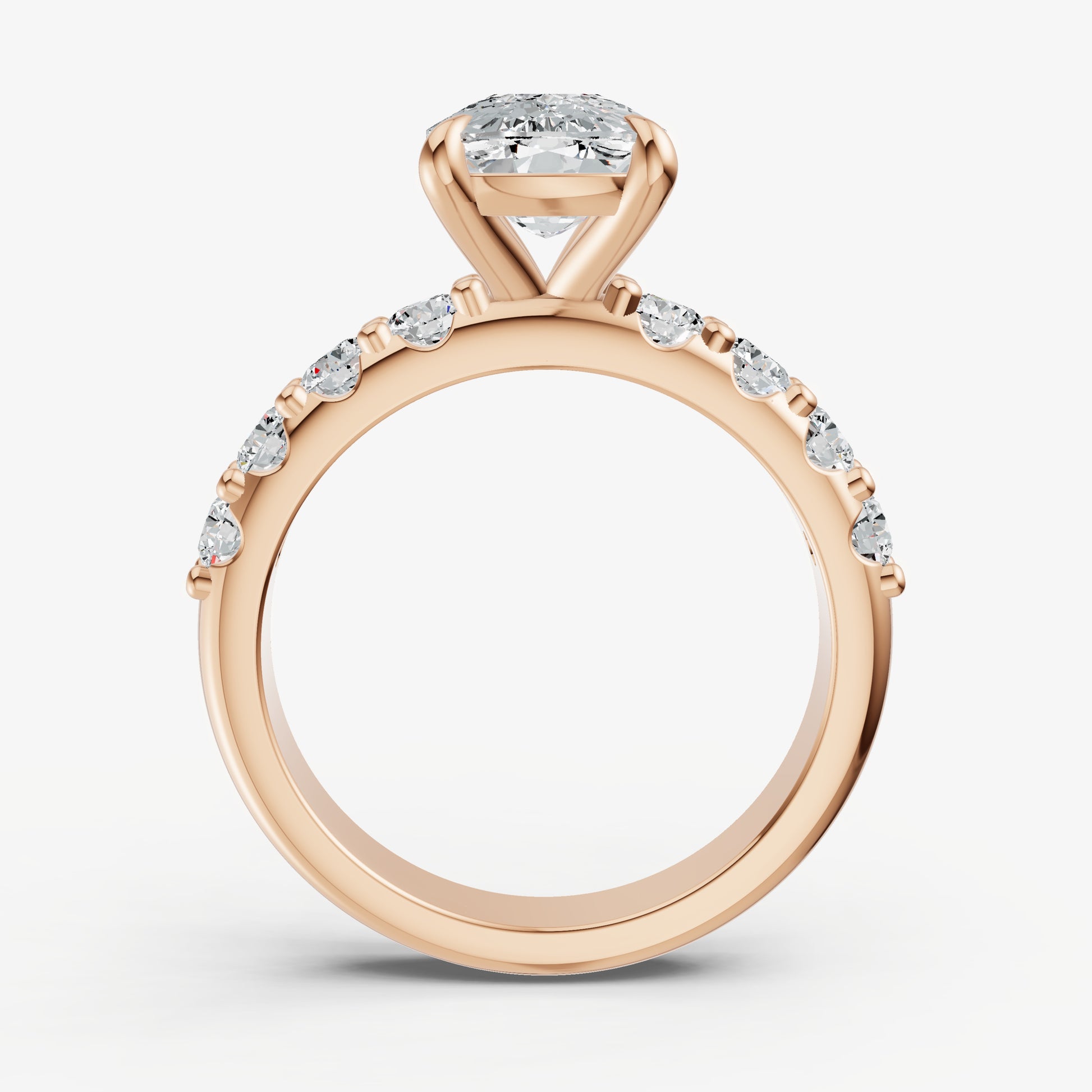Old Miner Solitaire Engagement Ring with Statement Diamond Band