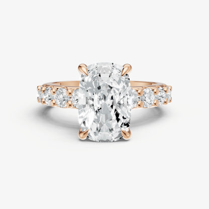 Old Miner Solitaire Engagement Ring with Statement Diamond Band