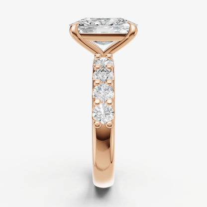 Old Miner Solitaire Engagement Ring with Statement Diamond Band