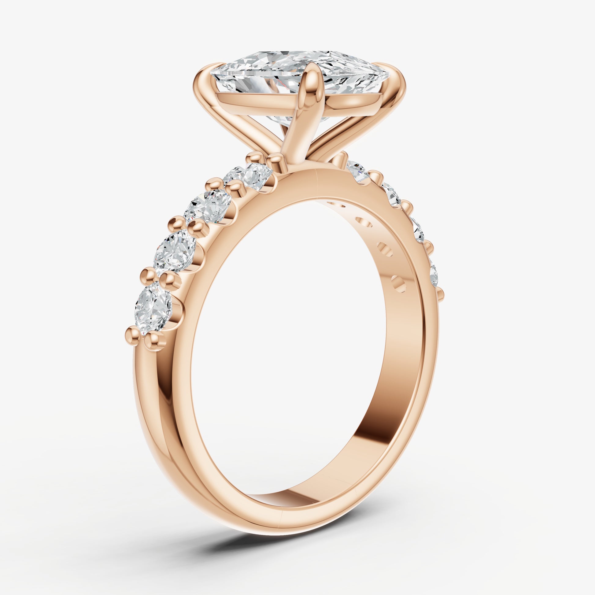 Old Miner Solitaire Engagement Ring with Statement Diamond Band