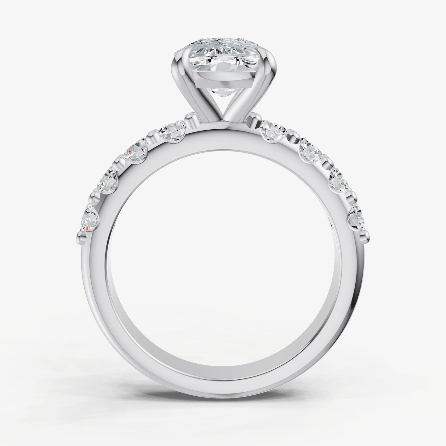 Old Miner Solitaire Engagement Ring with Statement Diamond Band