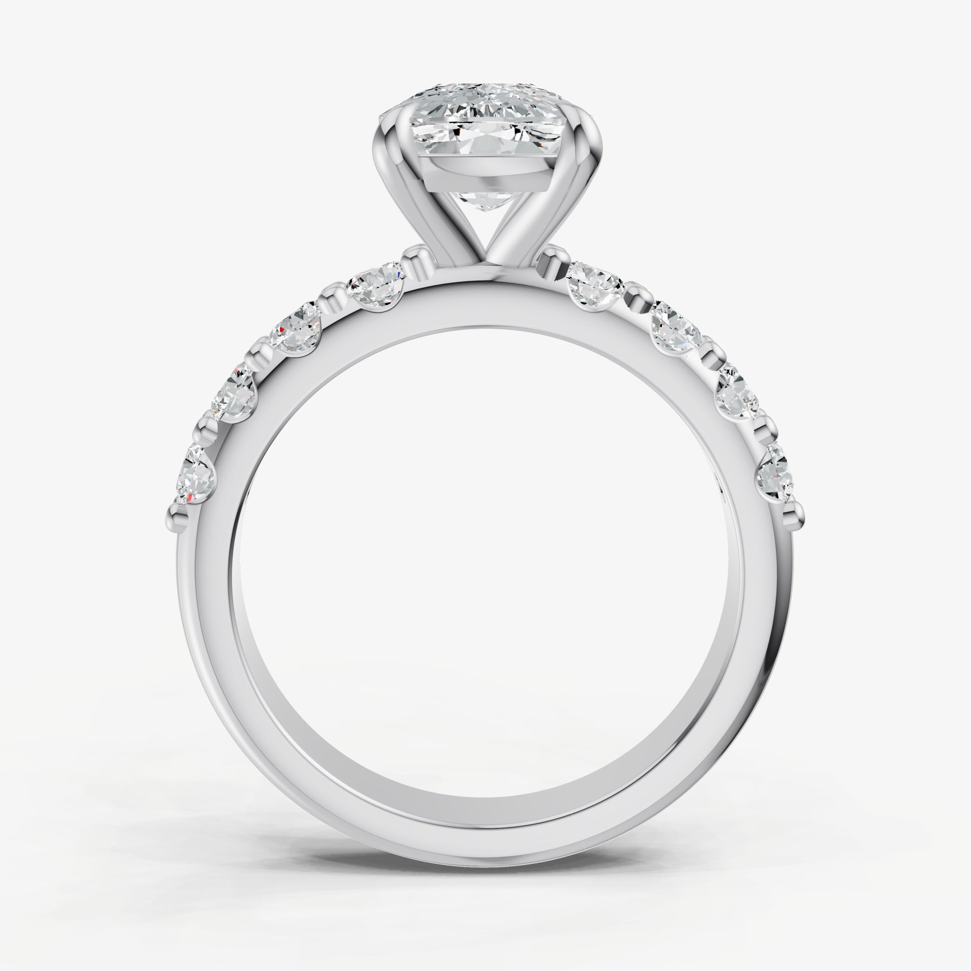 Old Miner Solitaire Engagement Ring with Statement Diamond Band