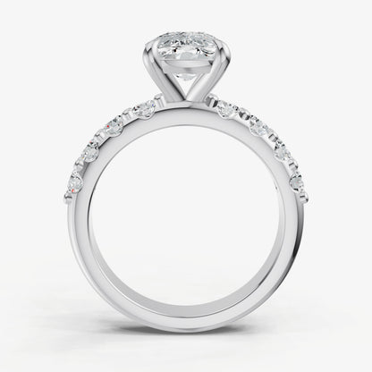 Old Miner Solitaire Engagement Ring with Statement Diamond Band