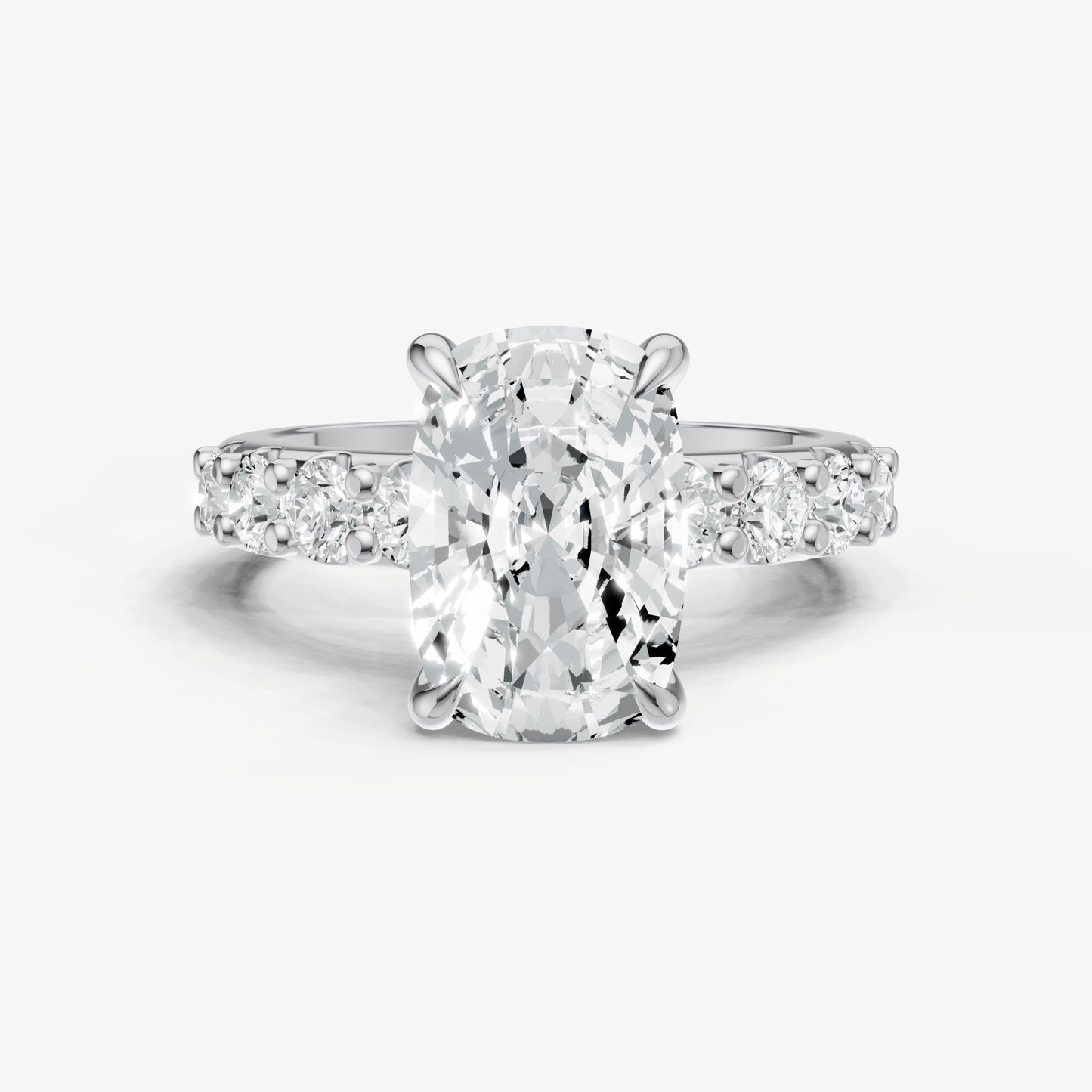 Old Miner Solitaire Engagement Ring with Statement Diamond Band