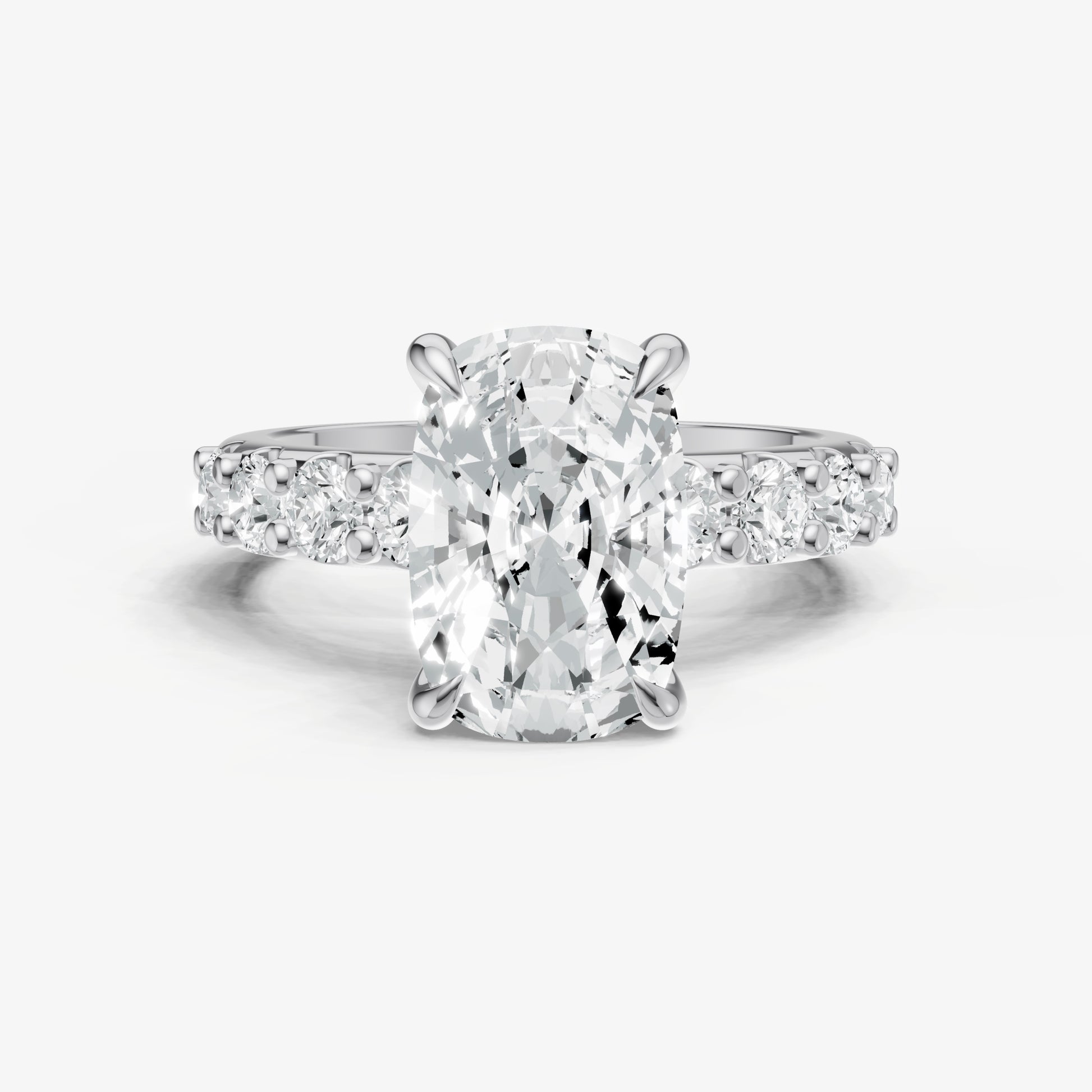Old Miner Solitaire Engagement Ring with Statement Diamond Band