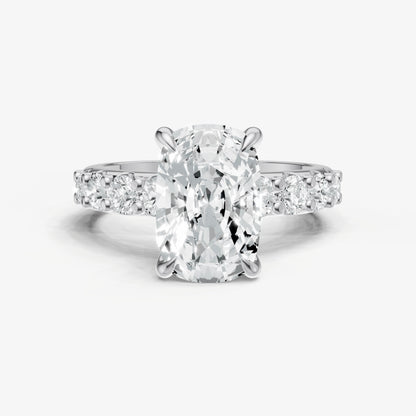 Old Miner Solitaire Engagement Ring with Statement Diamond Band