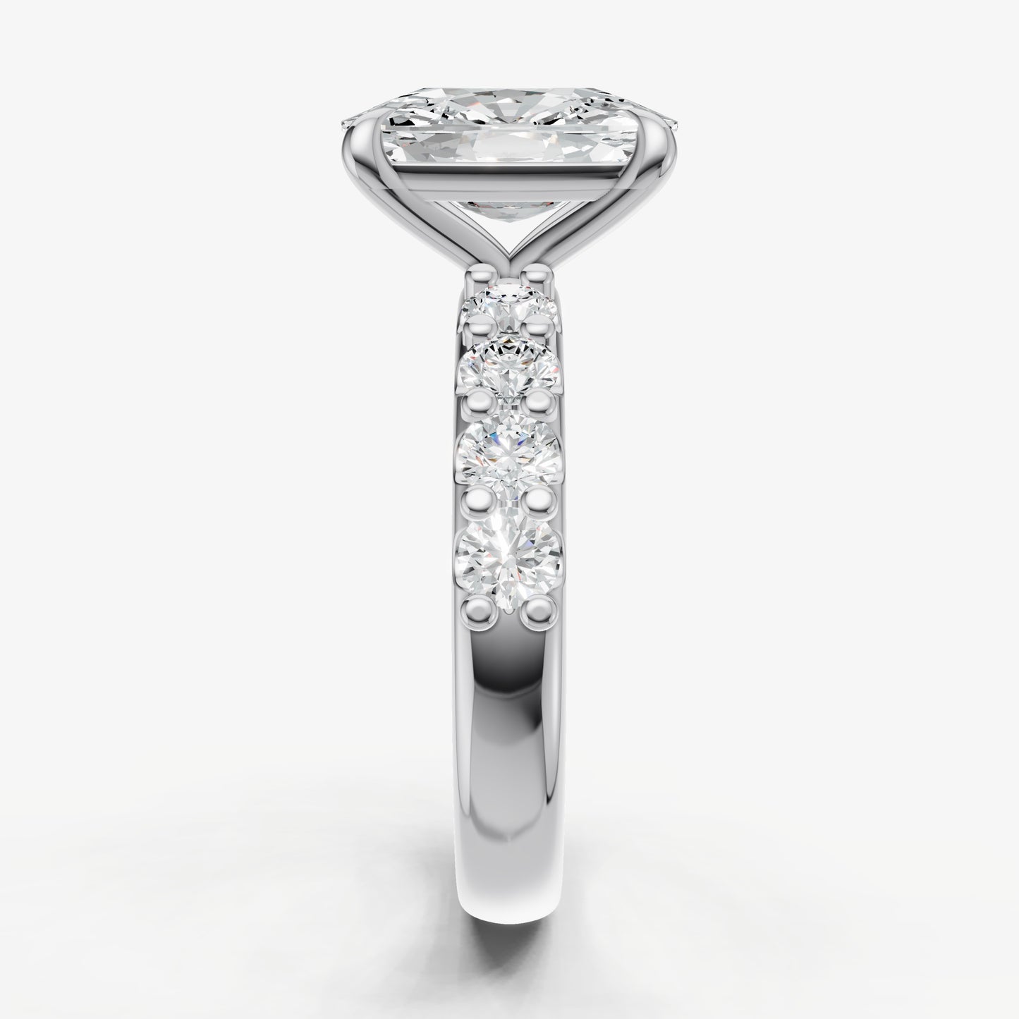 Old Miner Solitaire Engagement Ring with Statement Diamond Band