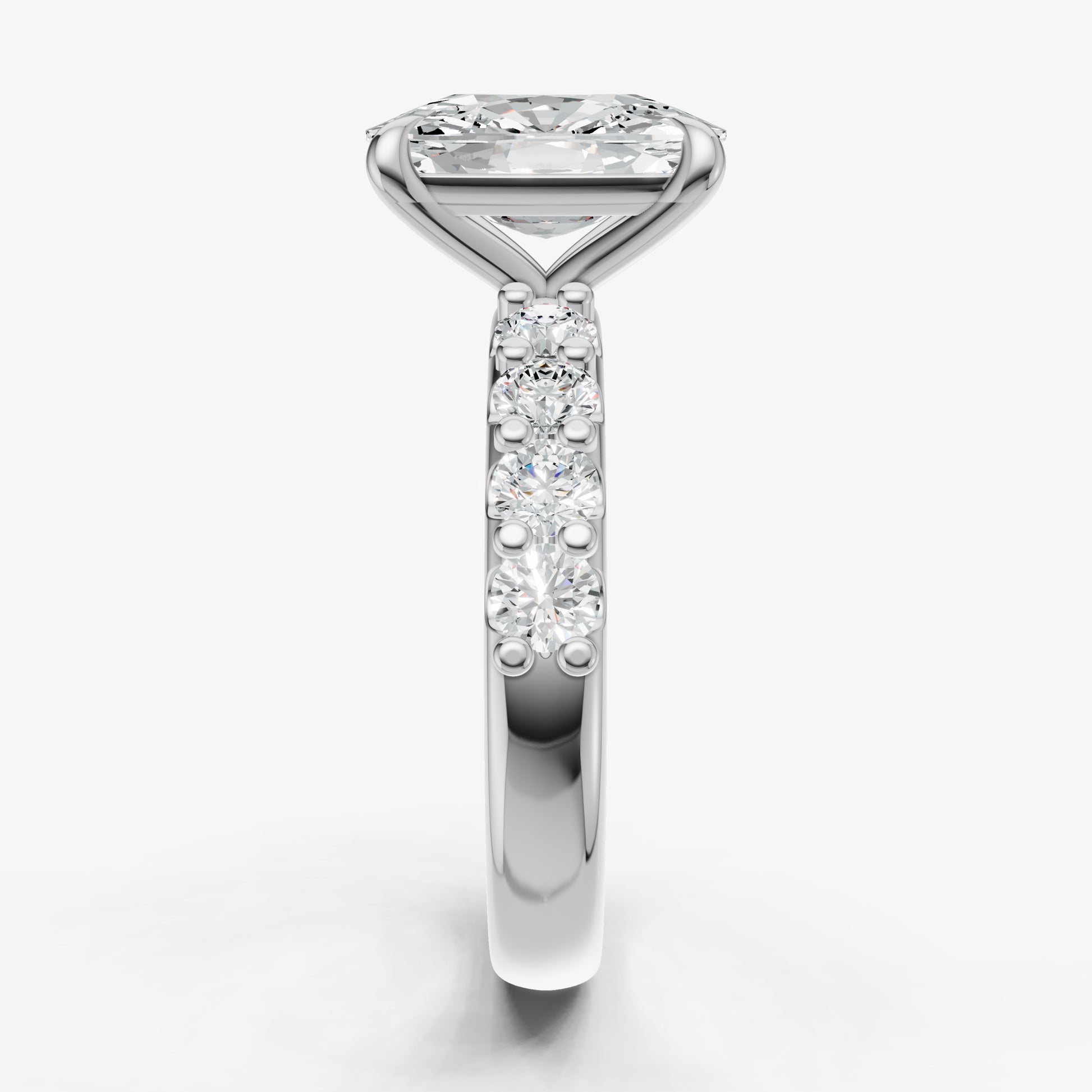 Old Miner Solitaire Engagement Ring with Statement Diamond Band