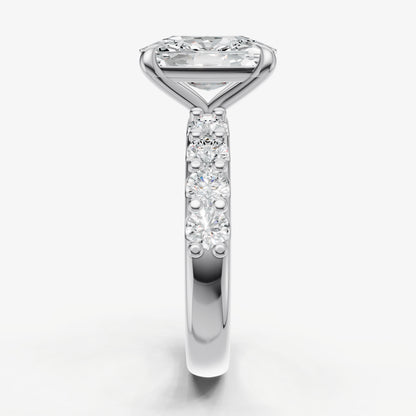 Old Miner Solitaire Engagement Ring with Statement Diamond Band