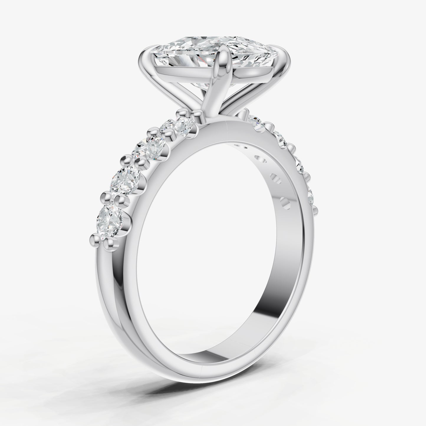 Old Miner Solitaire Engagement Ring with Statement Diamond Band