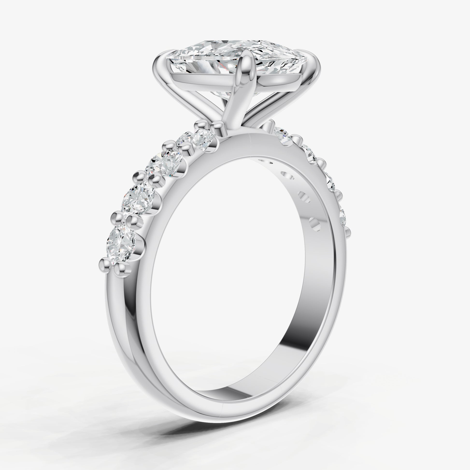 Old Miner Solitaire Engagement Ring with Statement Diamond Band