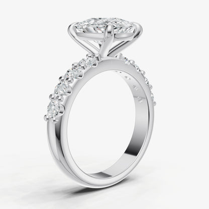 Old Miner Solitaire Engagement Ring with Statement Diamond Band