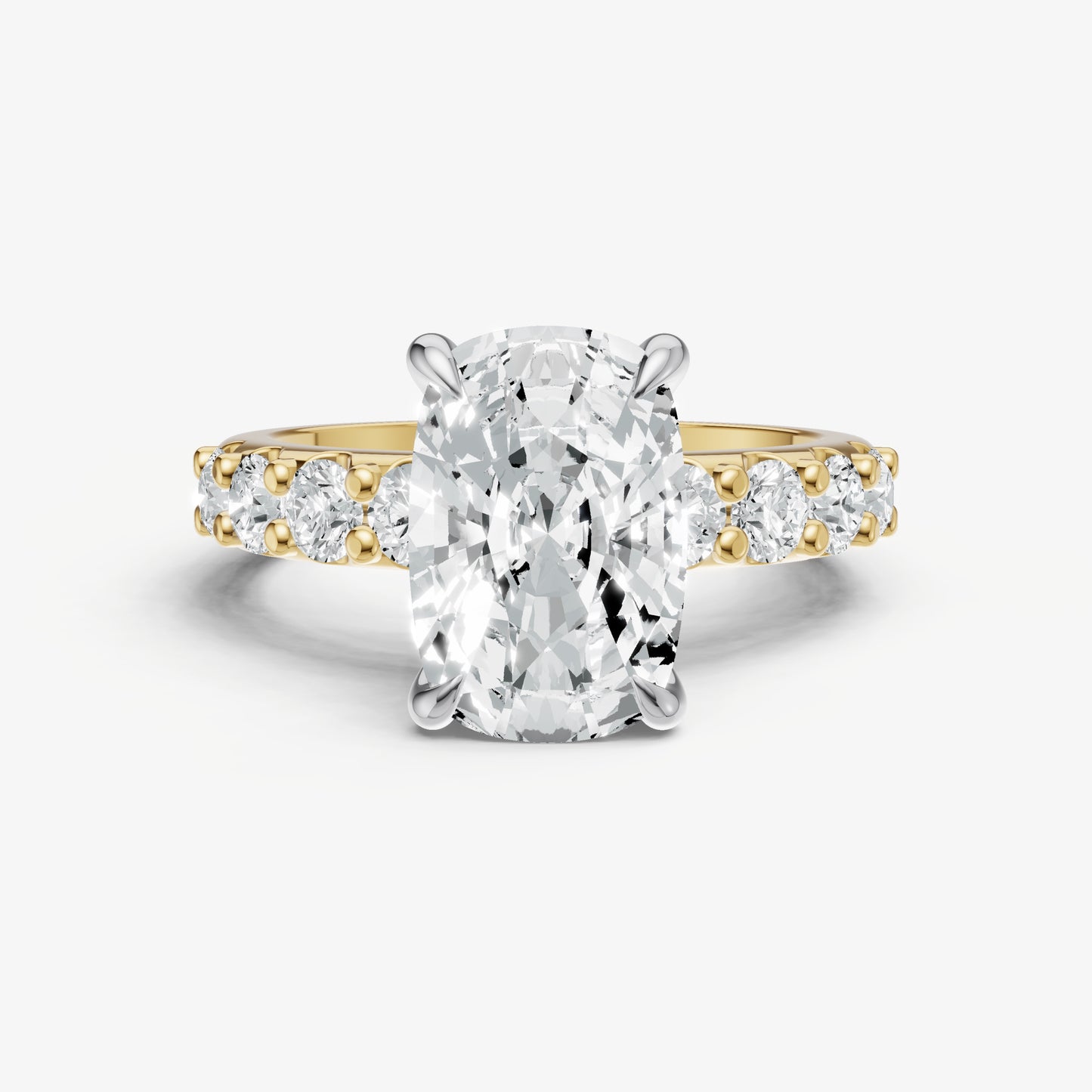 Old Miner Solitaire Engagement Ring with Statement Diamond Band