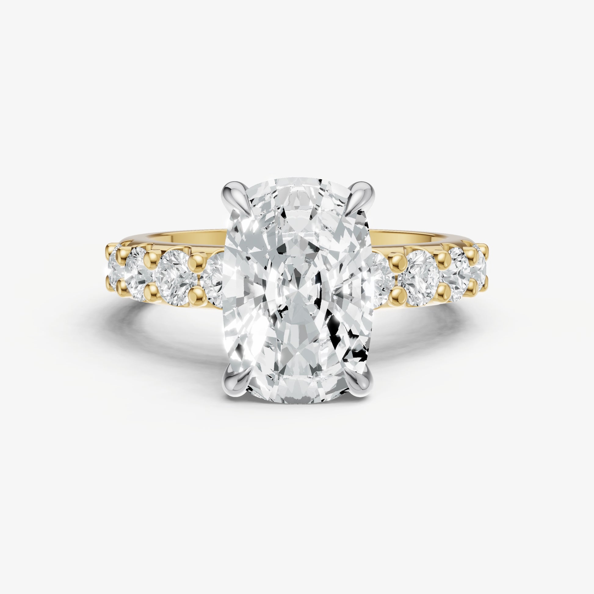 Old Miner Solitaire Engagement Ring with Statement Diamond Band