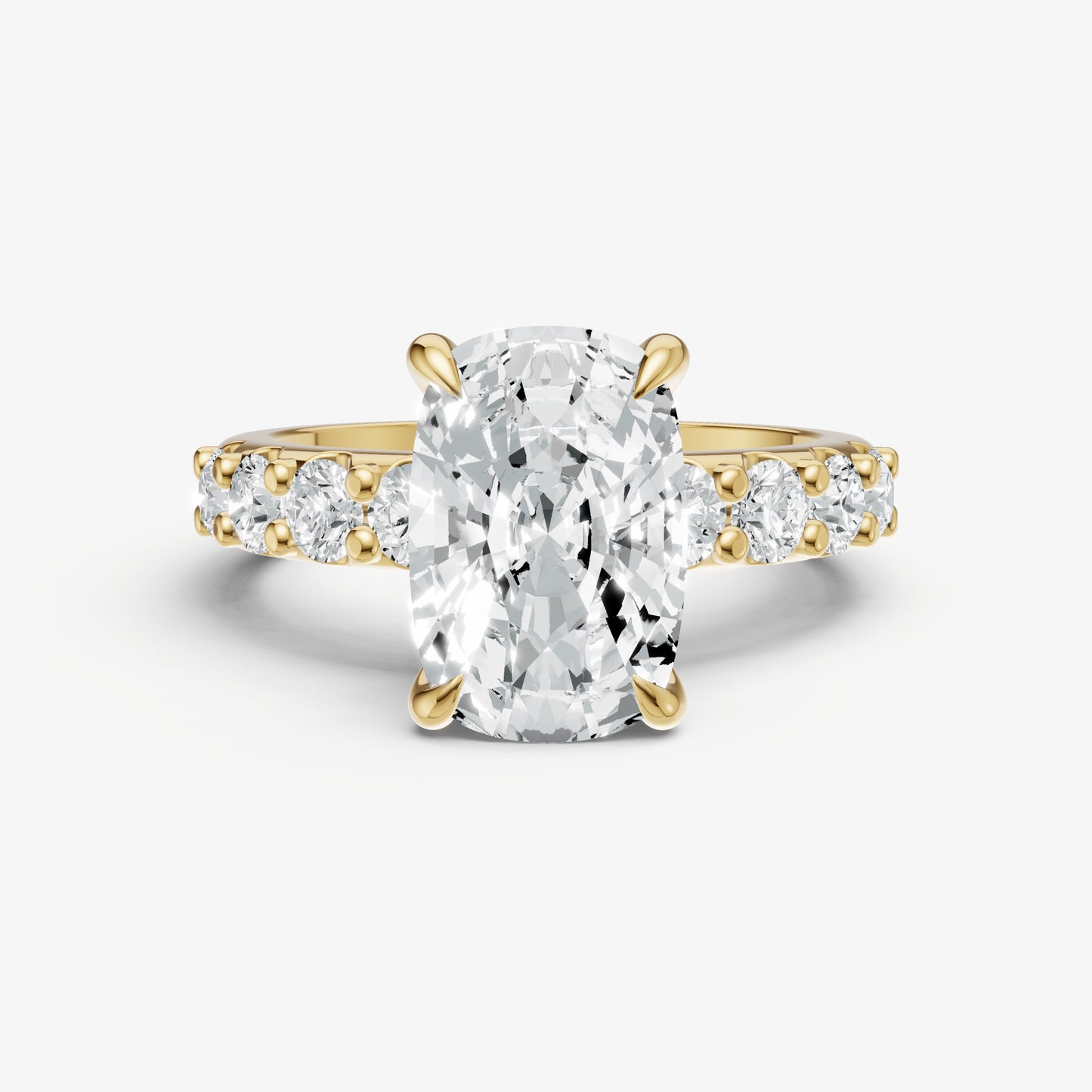 Old Miner Solitaire Engagement Ring with Statement Diamond Band