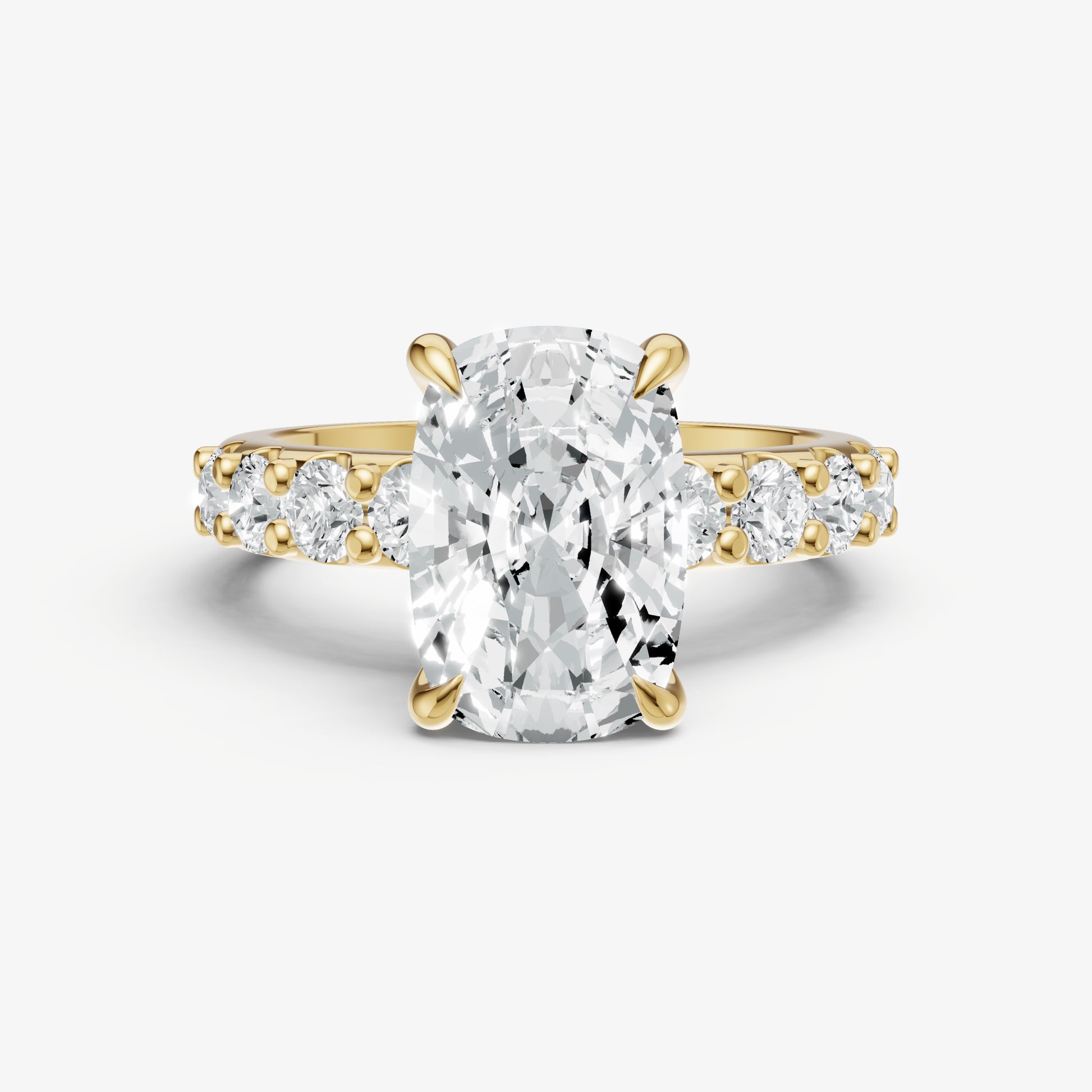 Old Miner Solitaire Engagement Ring with Statement Diamond Band