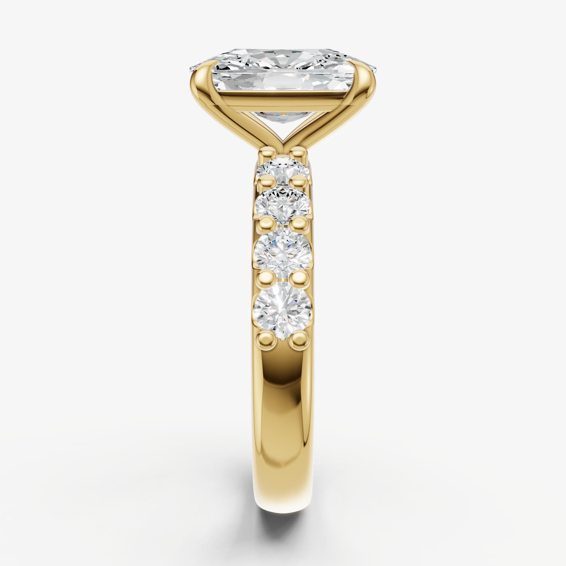 Old Miner Solitaire Engagement Ring with Statement Diamond Band