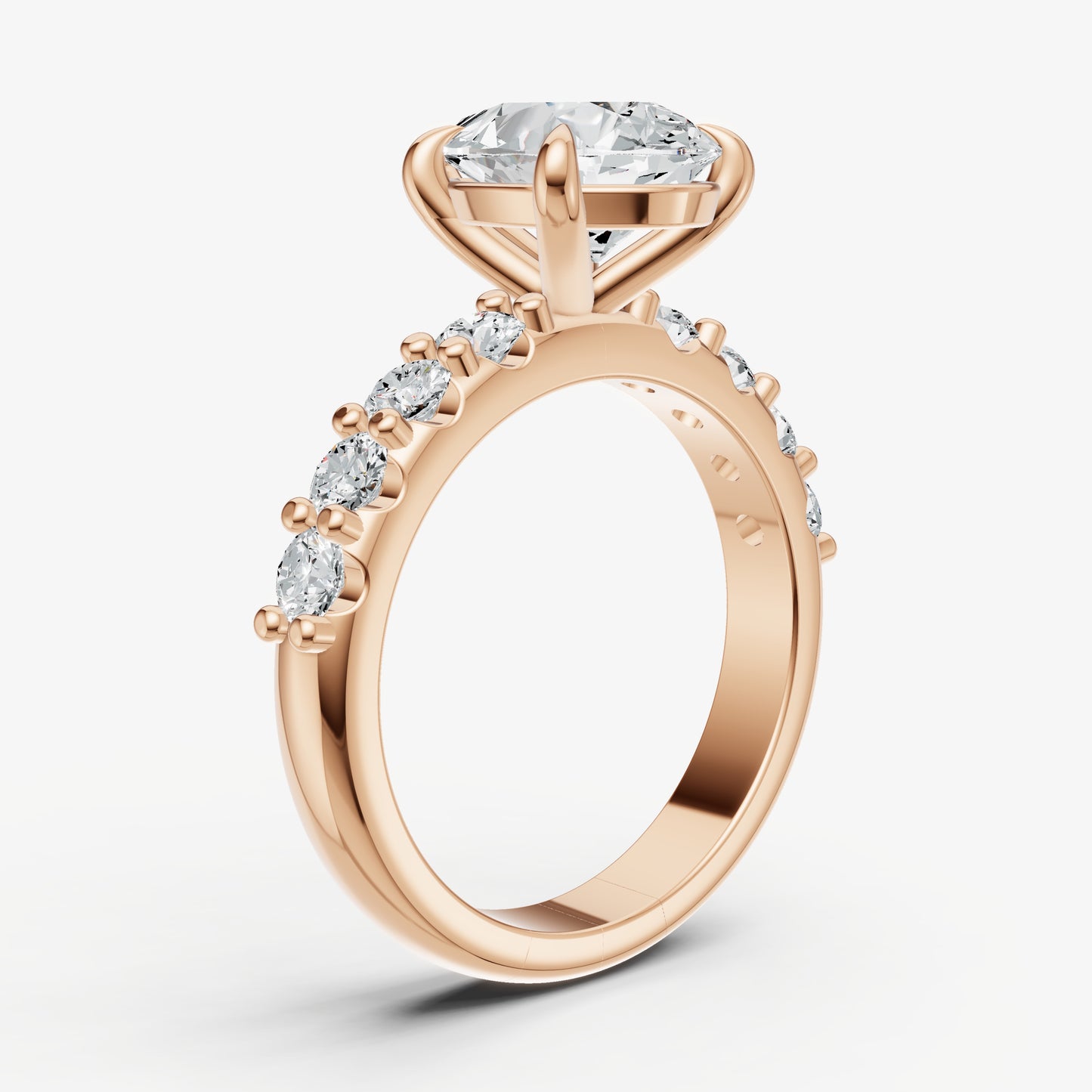 Pear Solitaire Engagement Ring with Statement Diamond Band