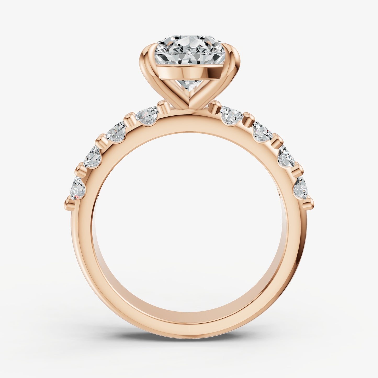 Pear Solitaire Engagement Ring with Statement Diamond Band