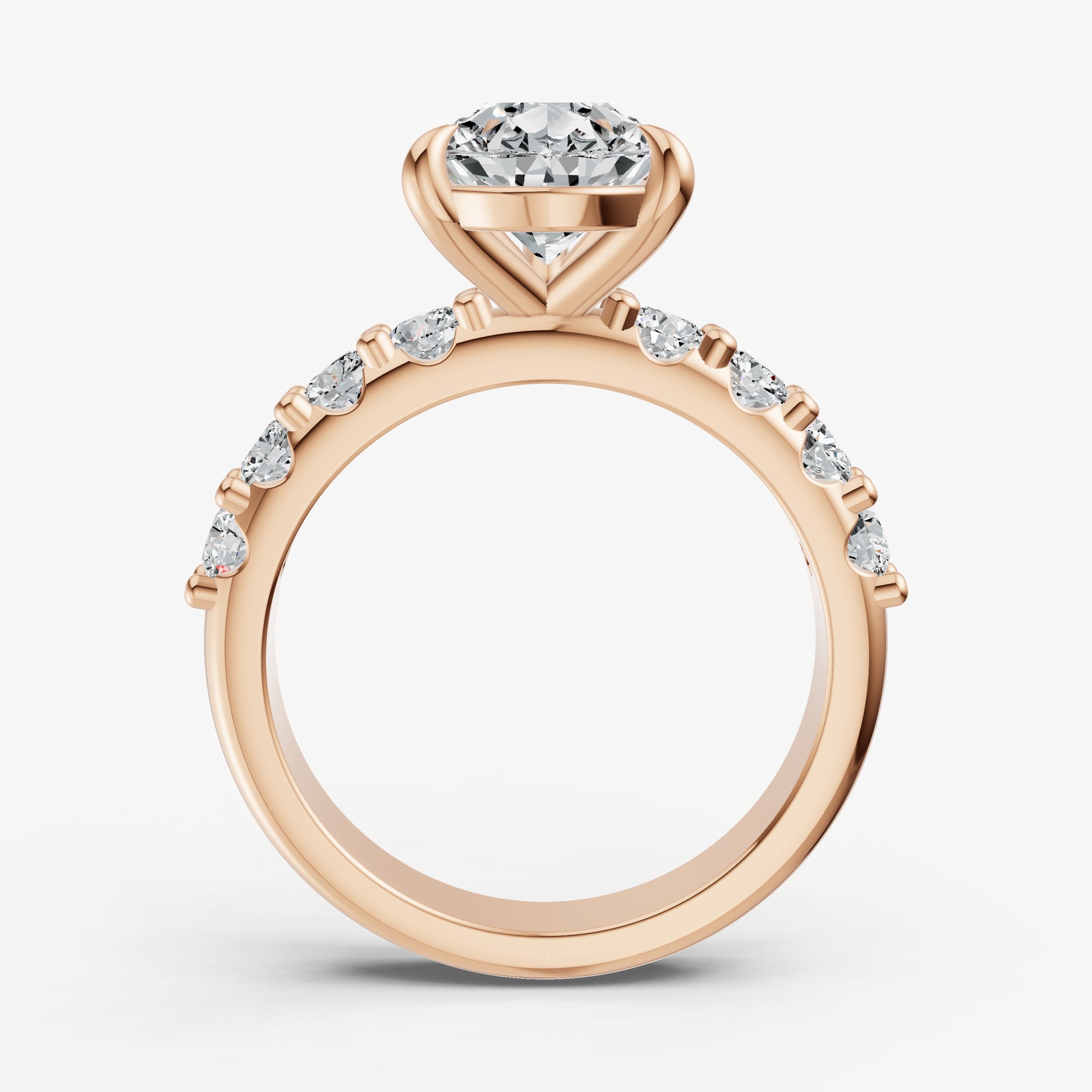 Pear Solitaire Engagement Ring with Statement Diamond Band
