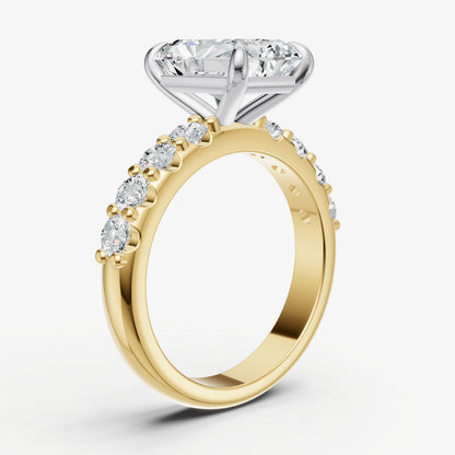 Radiant Solitaire Engagement Ring with Statement Diamond Band