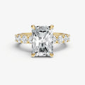Radiant Solitaire Engagement Ring with Statement Diamond Band