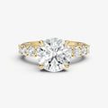 Round Solitaire Engagement Ring with Statement Diamond Band