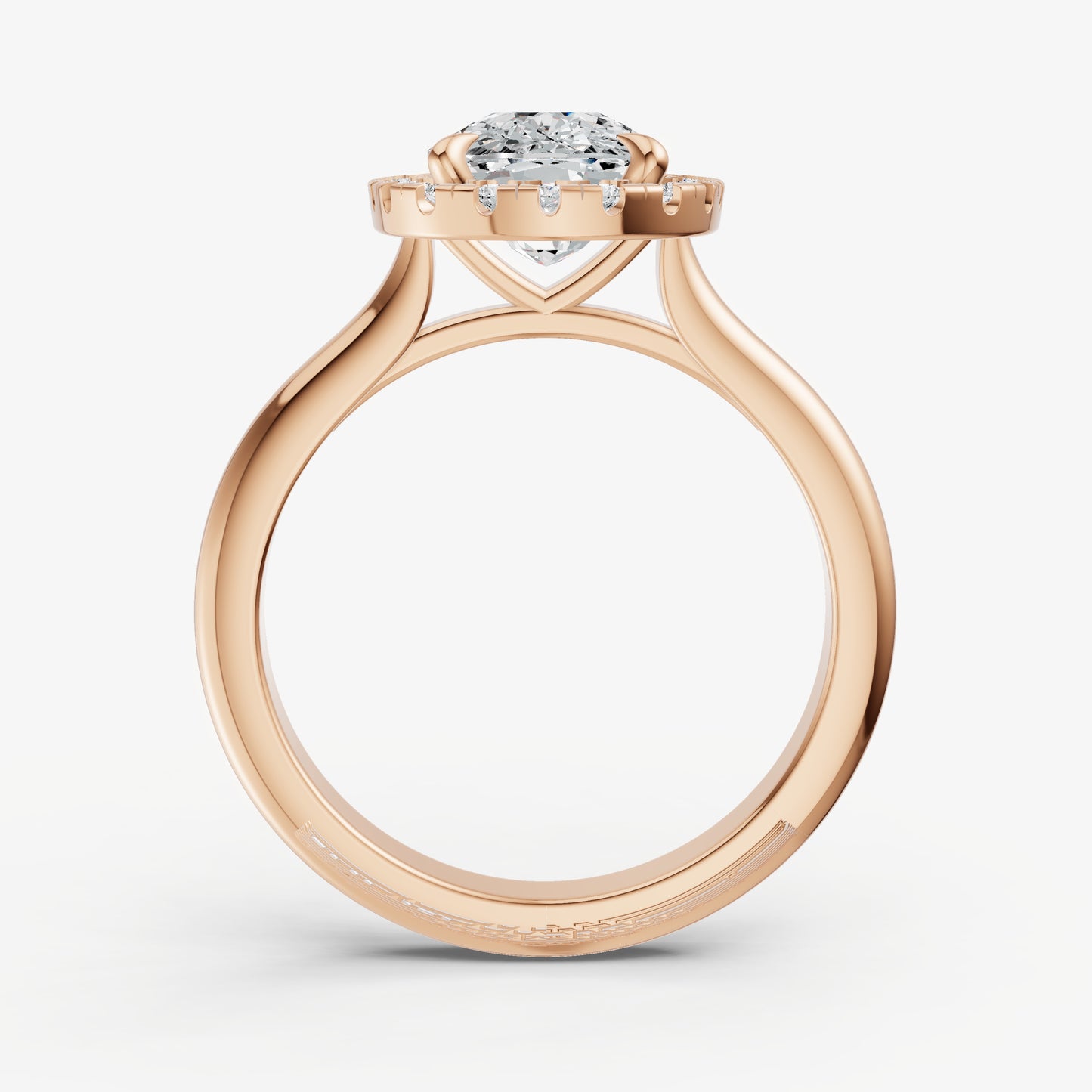 Old Miner Solitaire Engagement Ring with Fine Halo Diamond Band