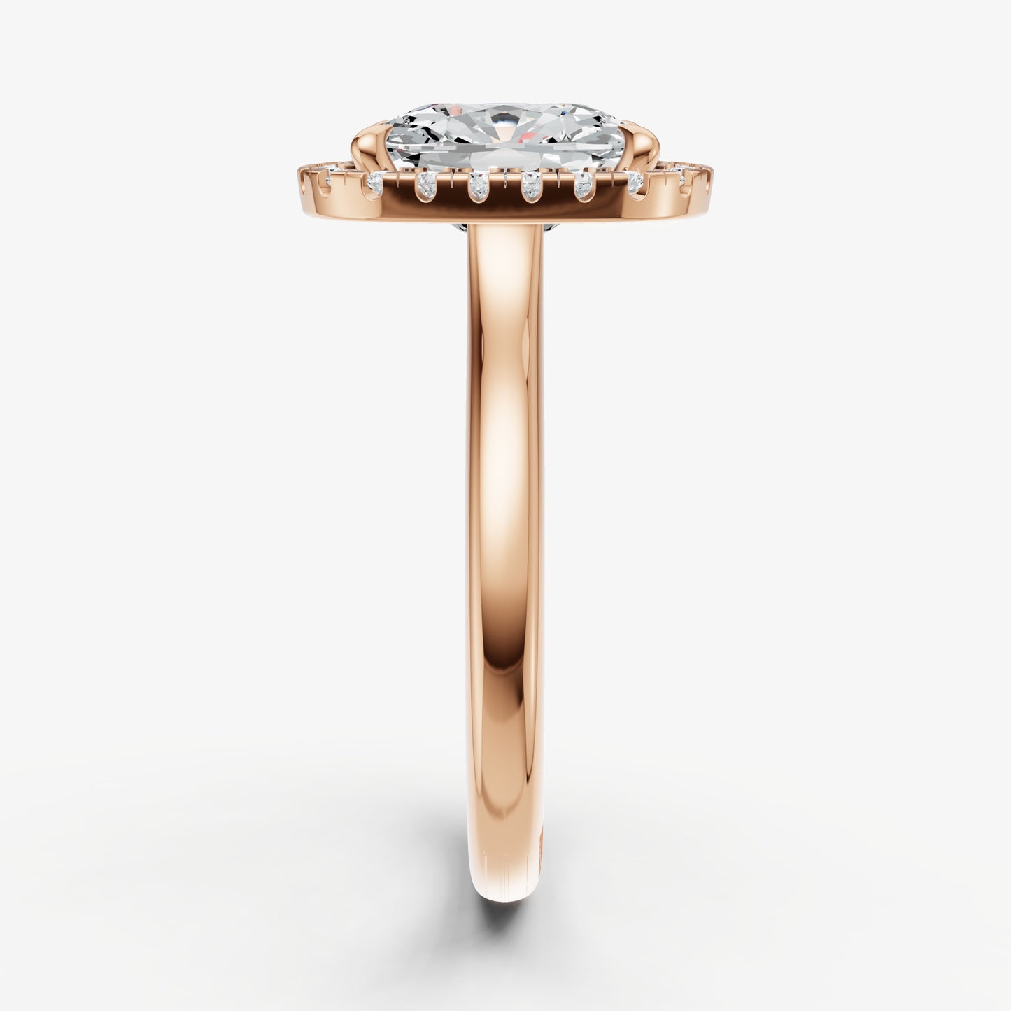 Old Miner Solitaire Engagement Ring with Fine Halo Diamond Band