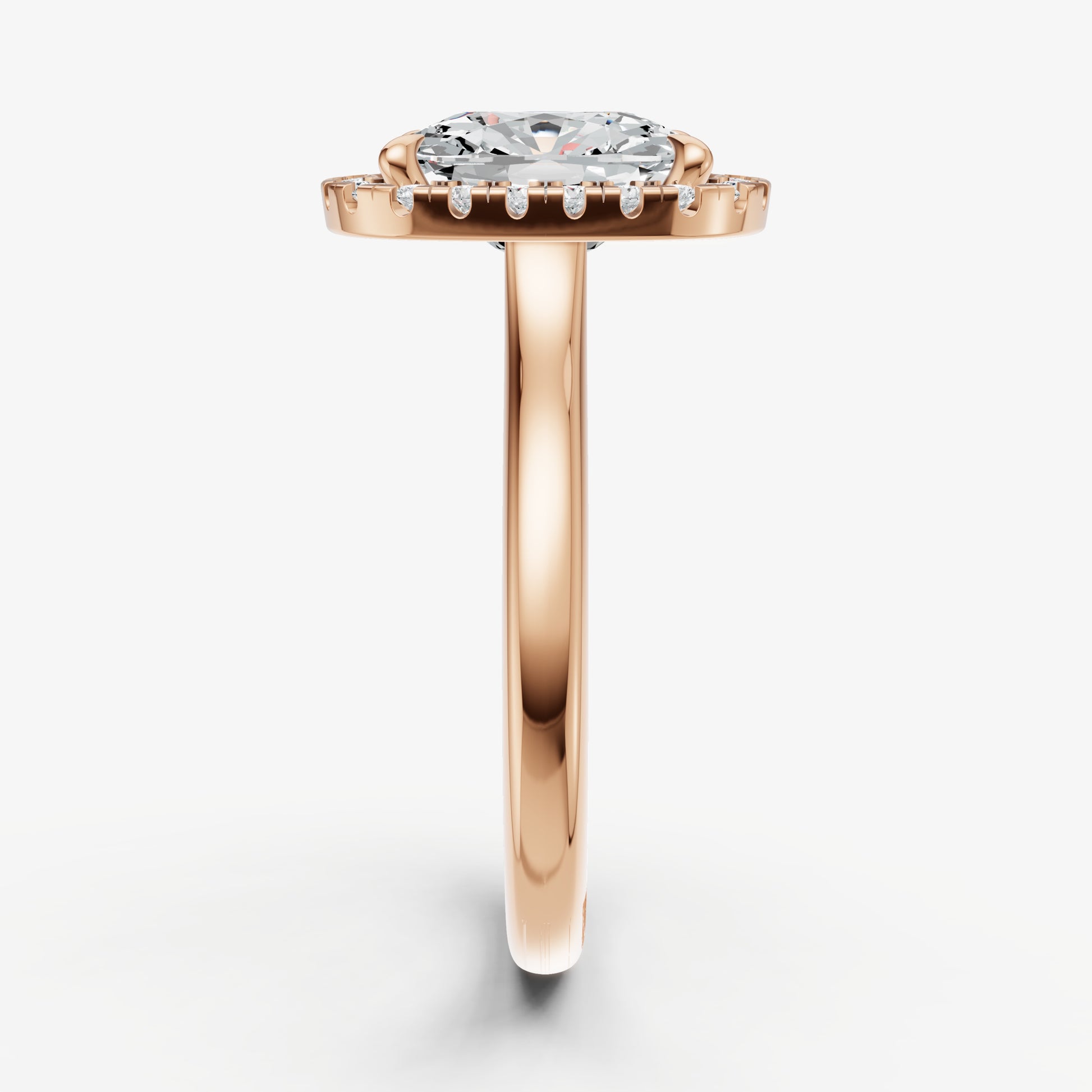 Old Miner Solitaire Engagement Ring with Fine Halo Diamond Band