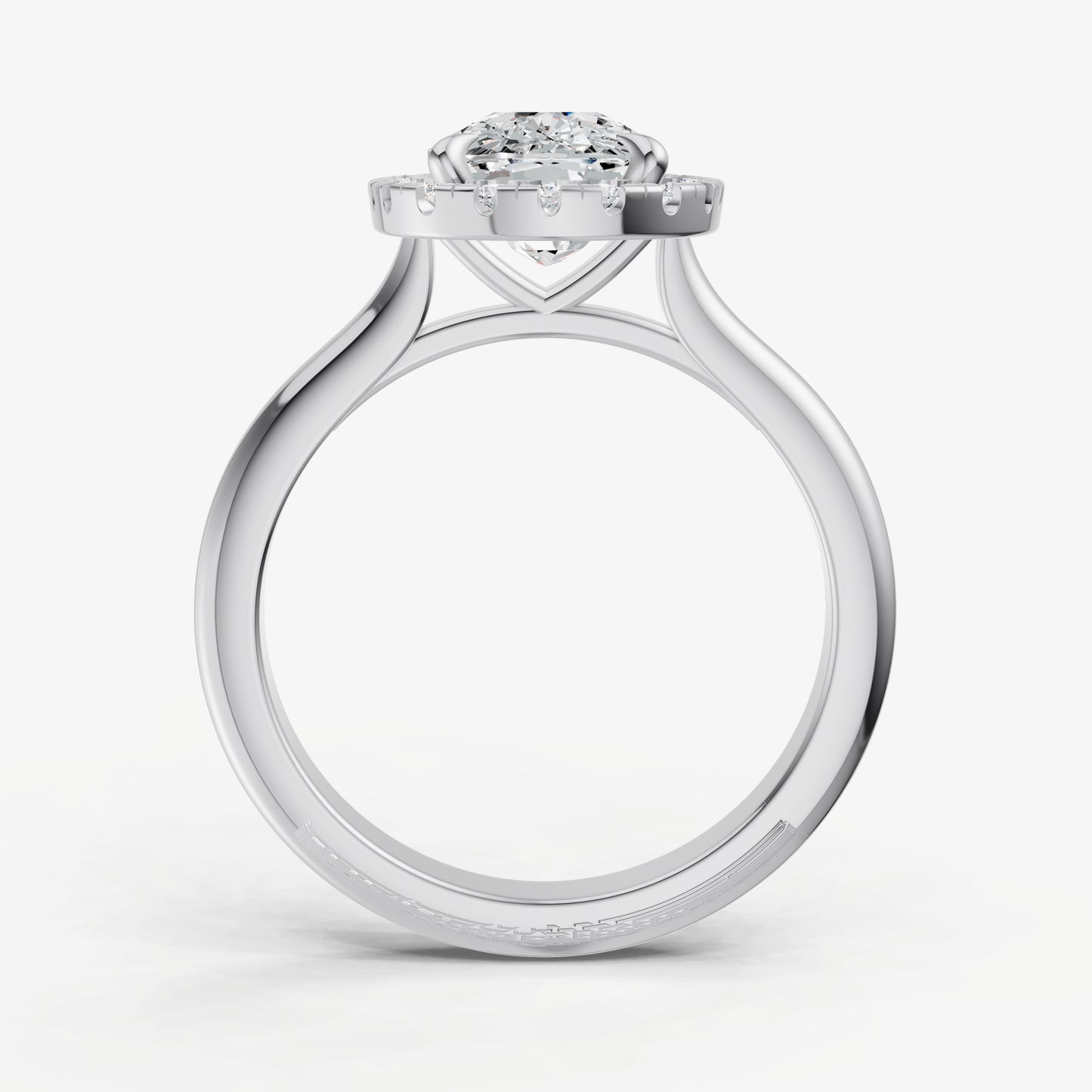 Old Miner Solitaire Engagement Ring with Fine Halo Diamond Band