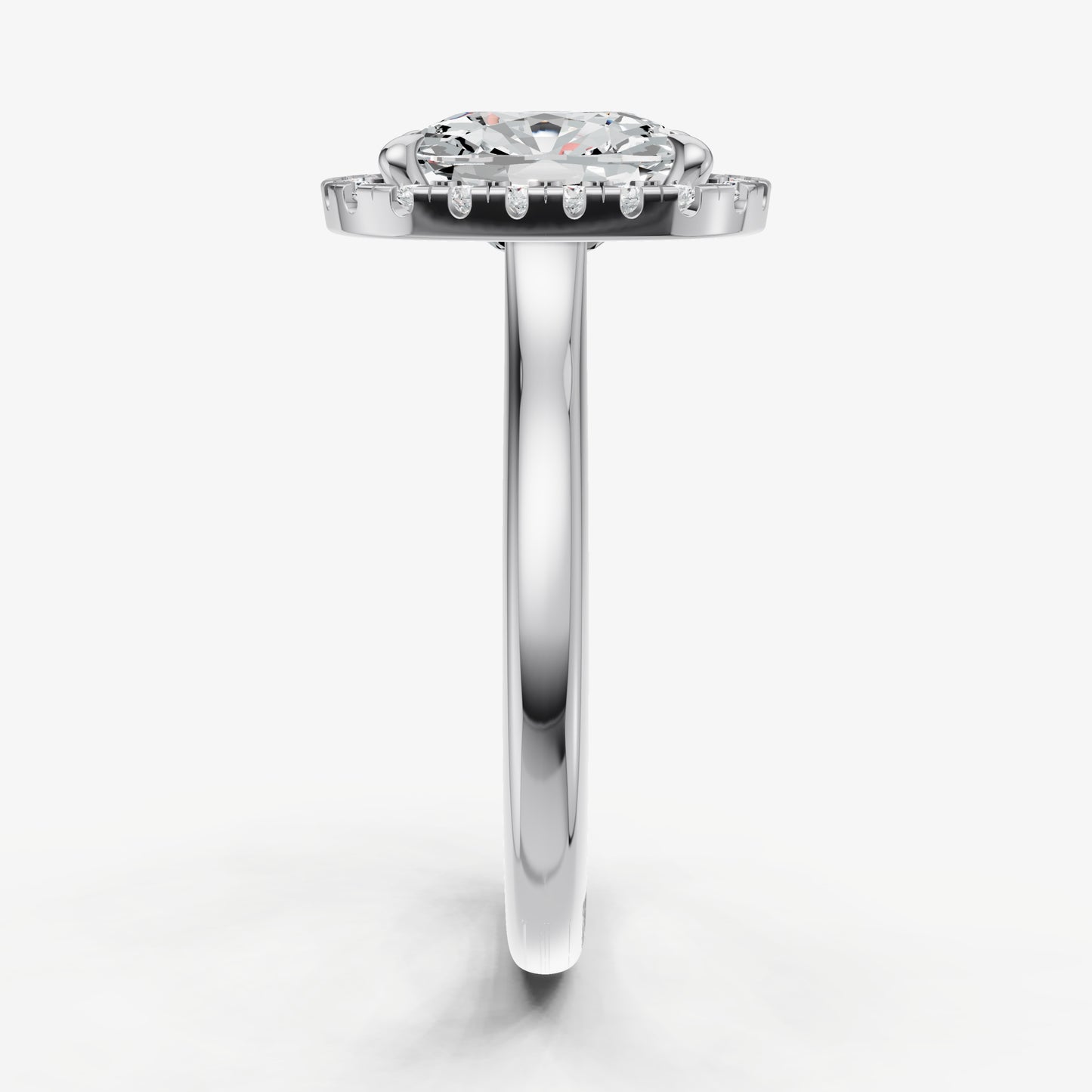 Old Miner Solitaire Engagement Ring with Fine Halo Diamond Band