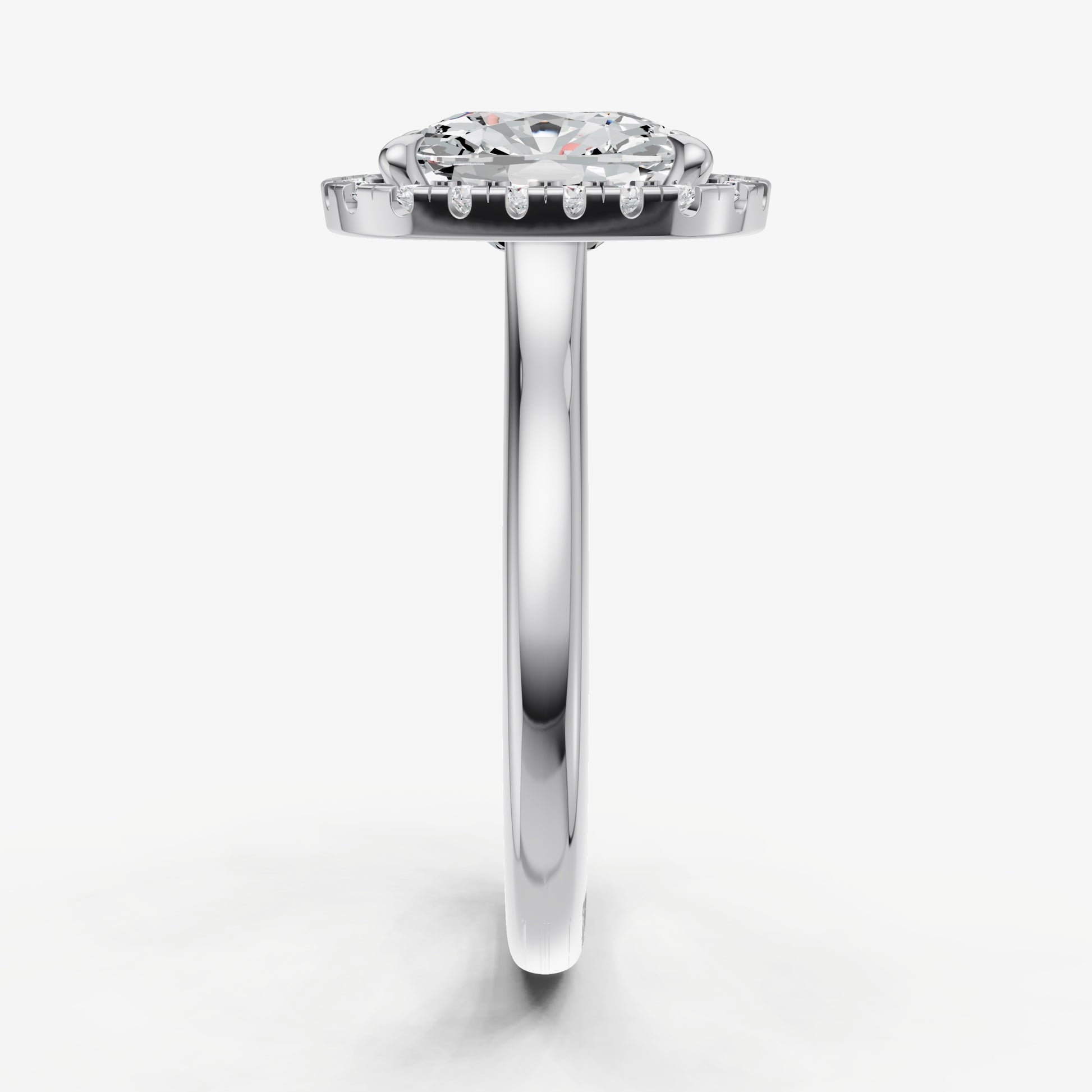 Old Miner Solitaire Engagement Ring with Fine Halo Diamond Band