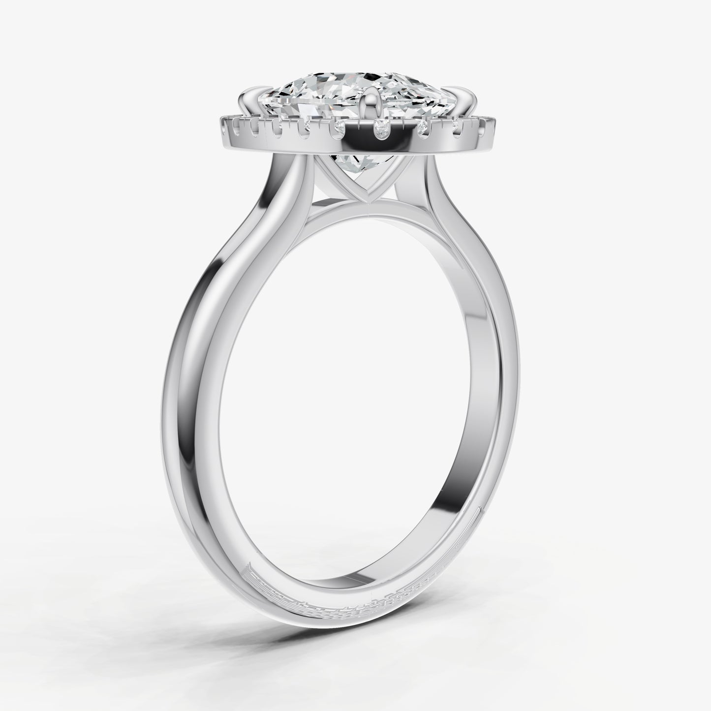Old Miner Solitaire Engagement Ring with Fine Halo Diamond Band
