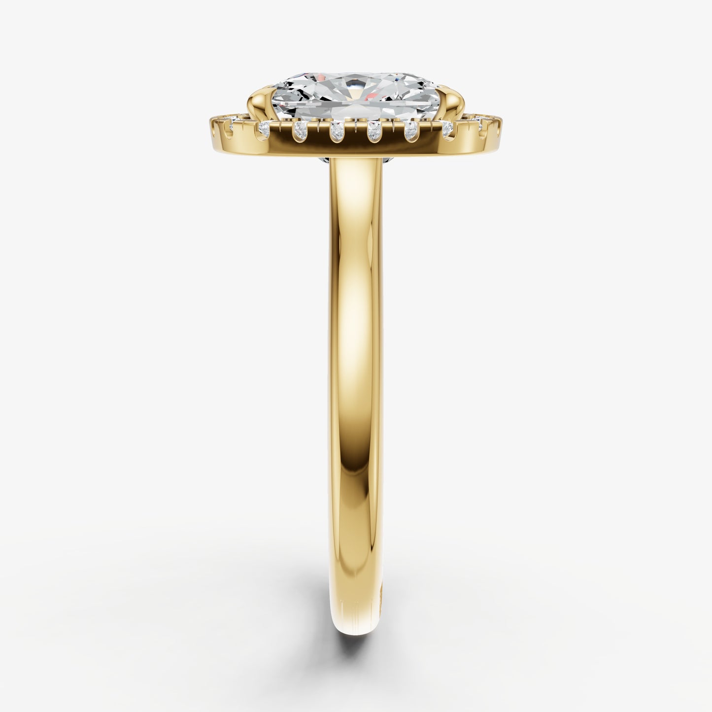Old Miner Solitaire Engagement Ring with Fine Halo Diamond Band