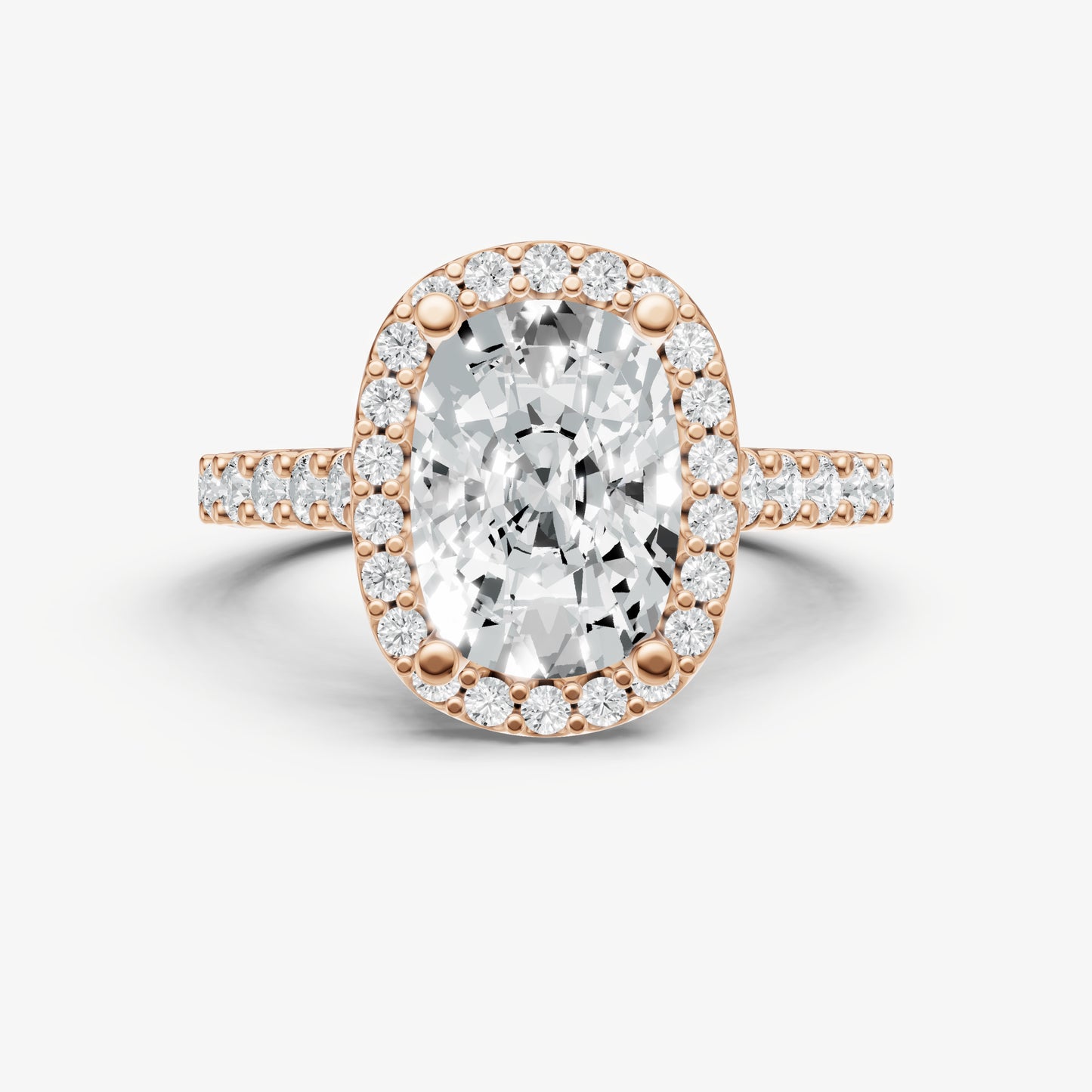 Old Miner Halo Solitaire Engagement Ring with Diamond Band
