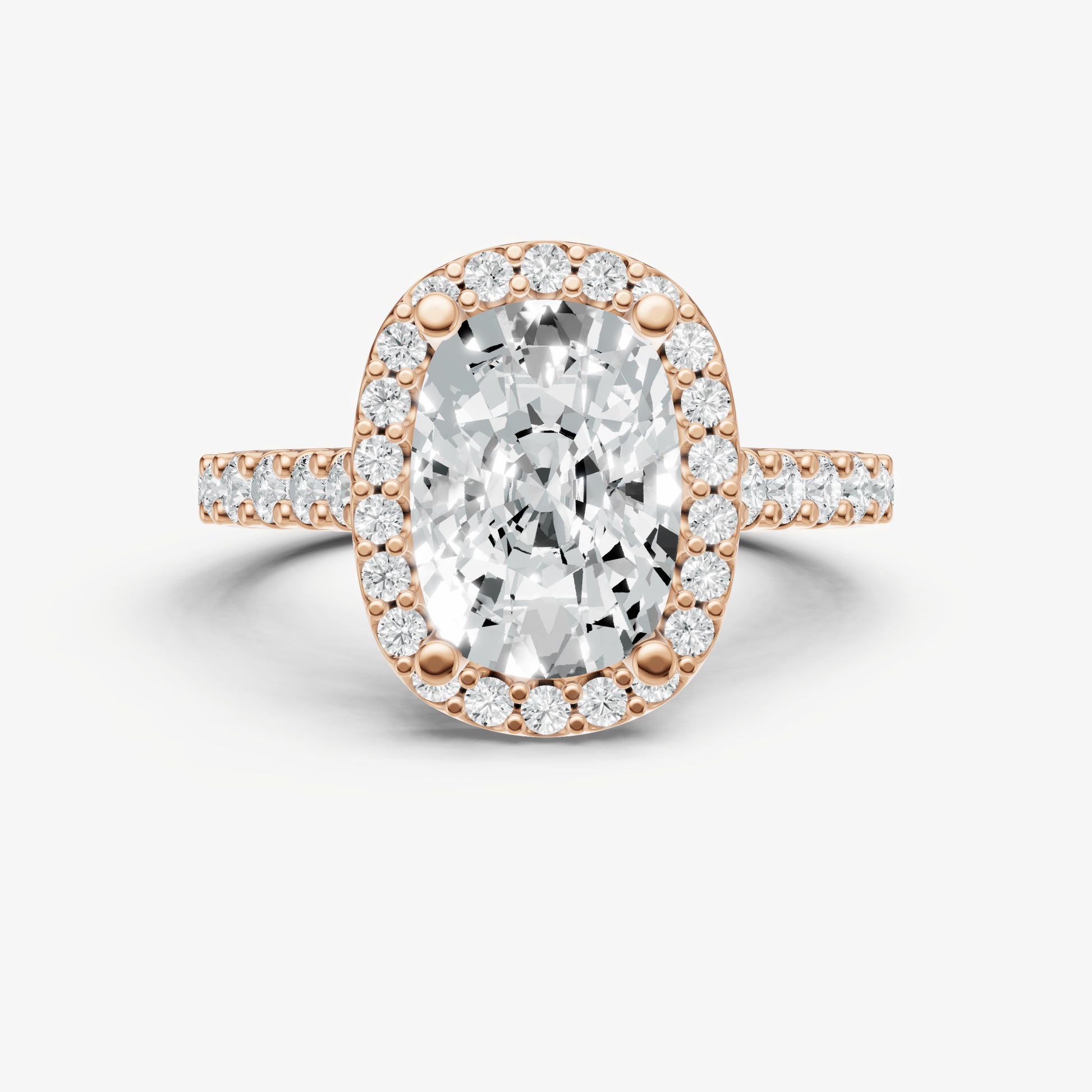 Old Miner Halo Solitaire Engagement Ring with Diamond Band