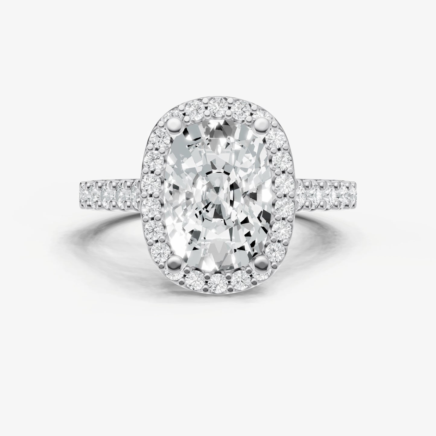 Old Miner Halo Solitaire Engagement Ring with Diamond Band